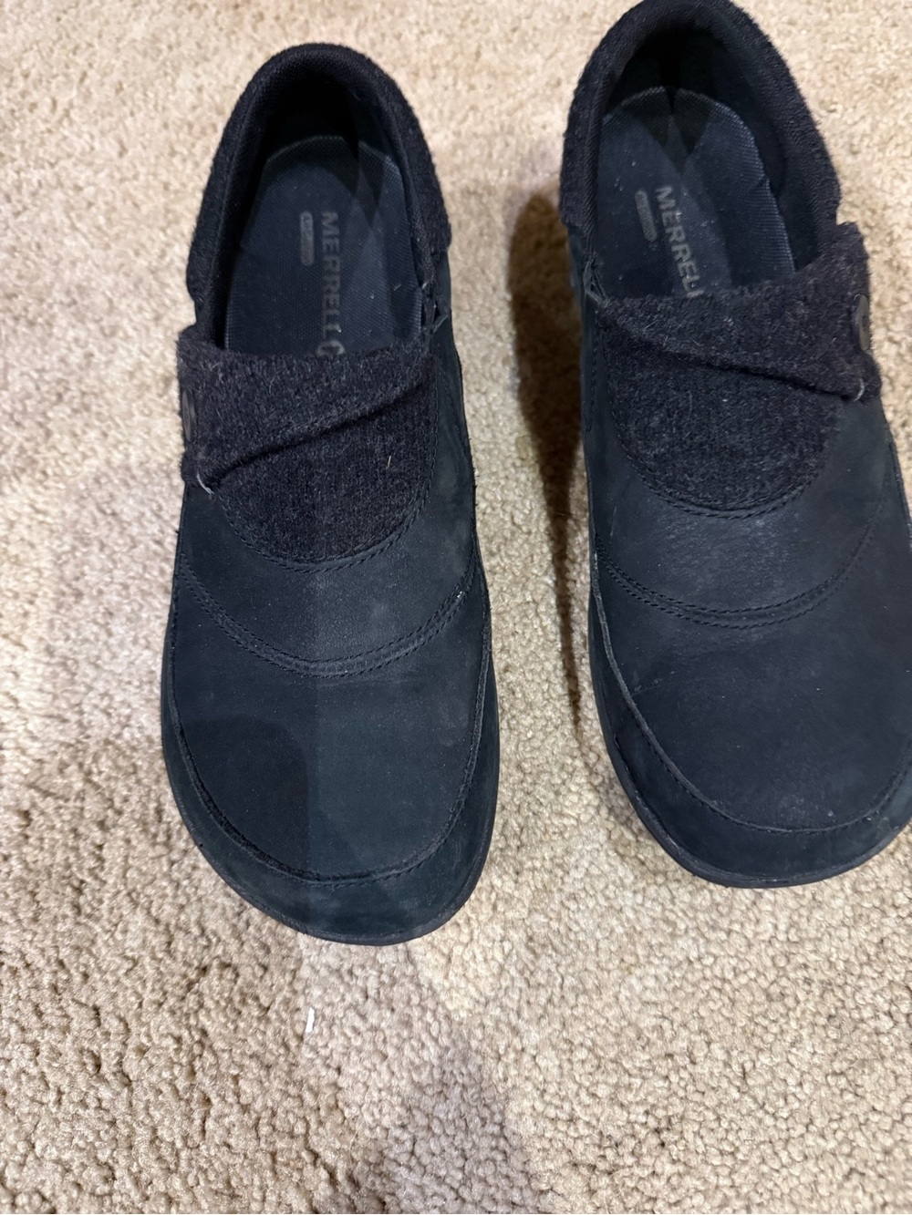 Merrell Dassie Fold Moc Black Slip On Loafers Shoes Womens Size 9.5 Comfort
